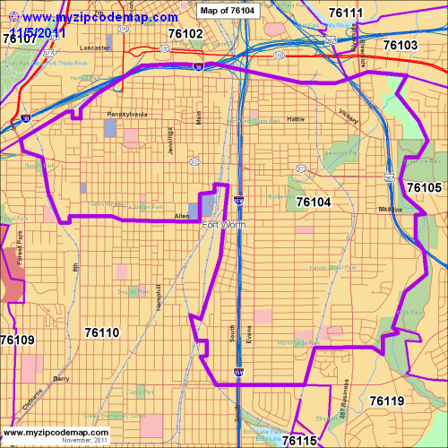 map of 76104