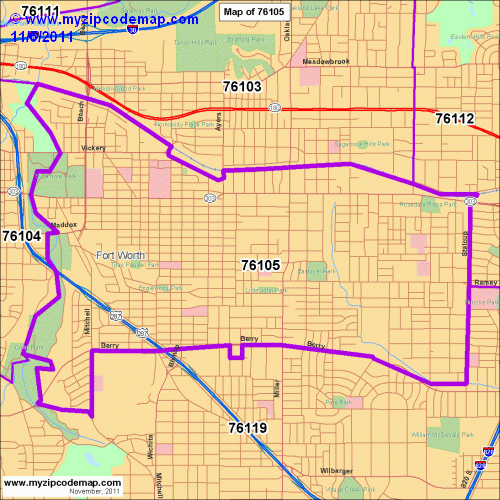 map of 76105