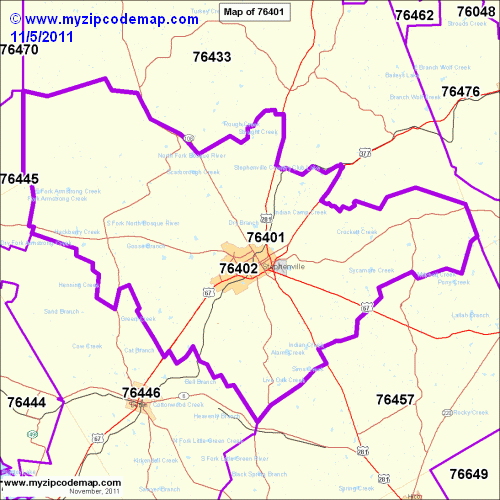 map of 76401