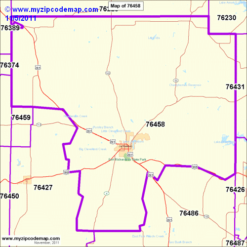map of 76458