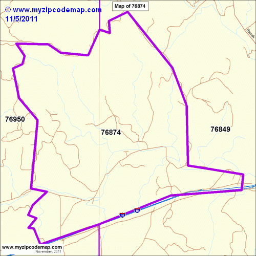 map of 76874