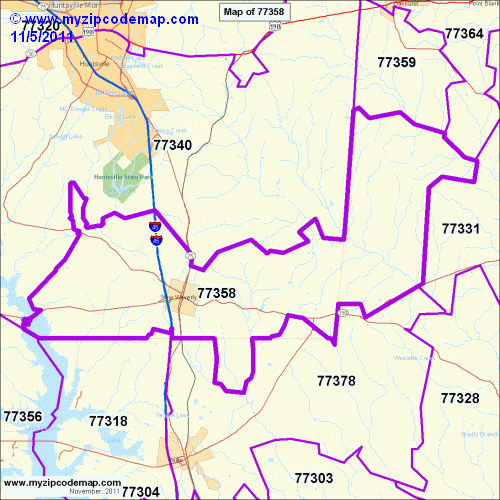 map of 77358