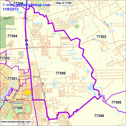 map of 77385