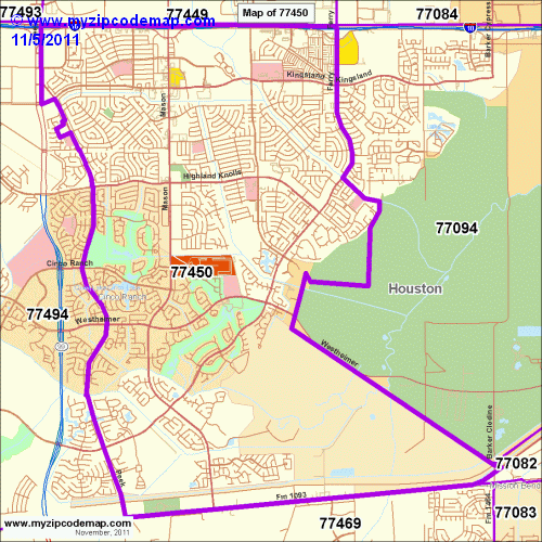 Zip Code Map of 77450 - Demographic profile, Residential, Housing Information etc.