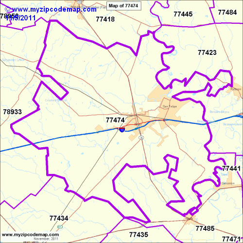 map of 77474