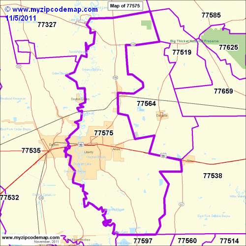 map of 77575