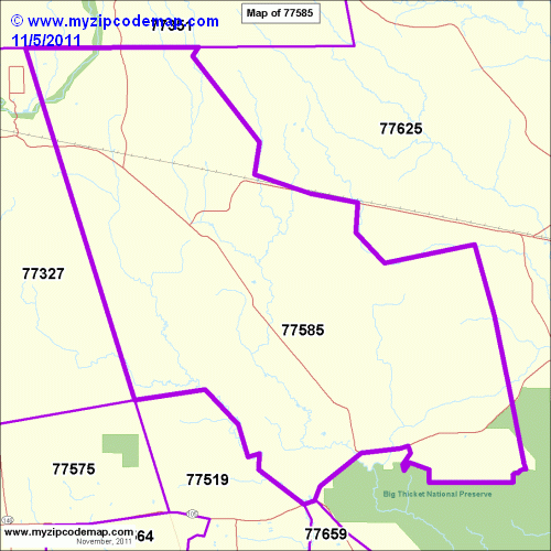 map of 77585