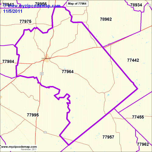 map of 77964