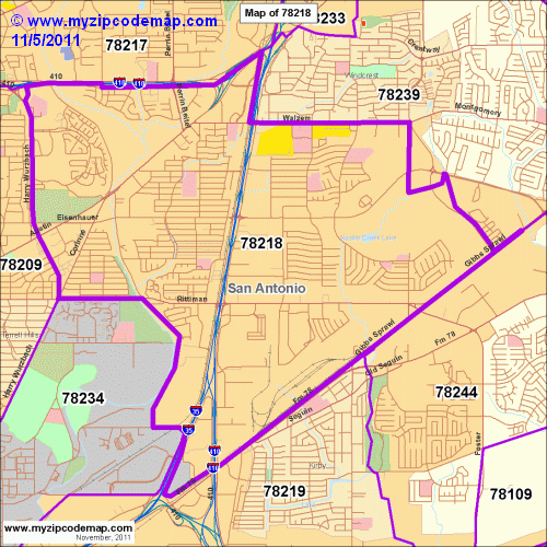 map of 78218