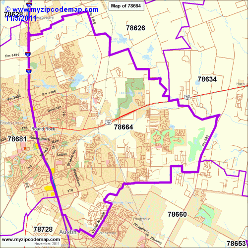 map of 78664