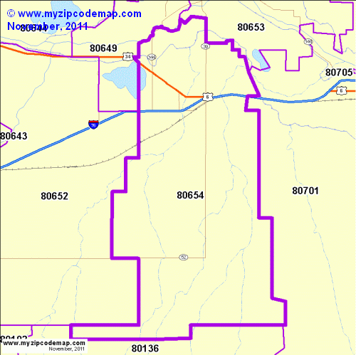 map of 80654
