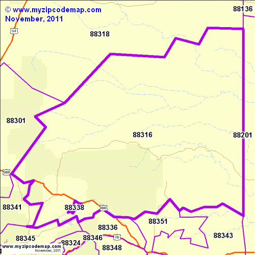 map of 88316