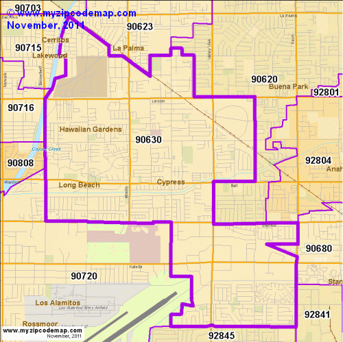 Zip Code Map of 90630 - Demographic profile, Residential, Housing ...