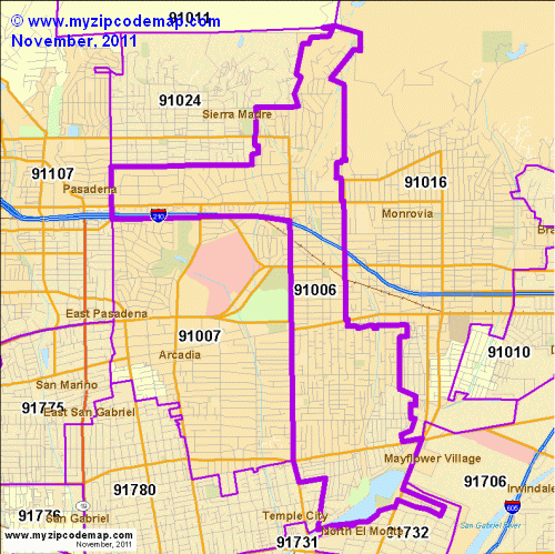 map of 91006