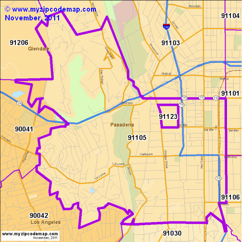 map of 91105