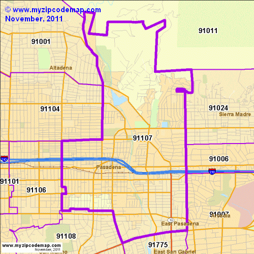map of 91107