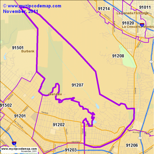 map of 91207
