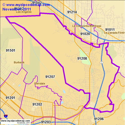 map of 91208