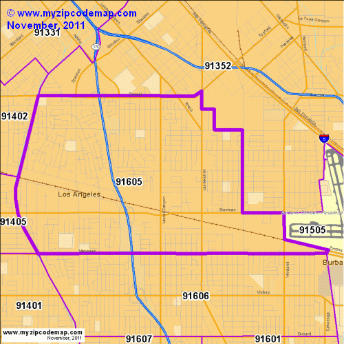 map of 91605