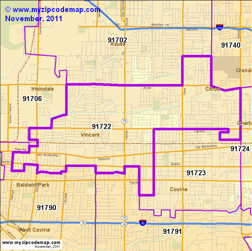 Zip Code Map of 91722 - Demographic profile, Residential, Housing Information etc.