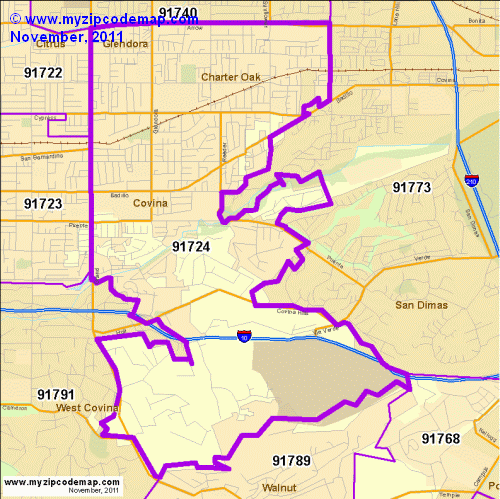 Zip Code Map of 91724 - Demographic profile, Residential, Housing Information etc.