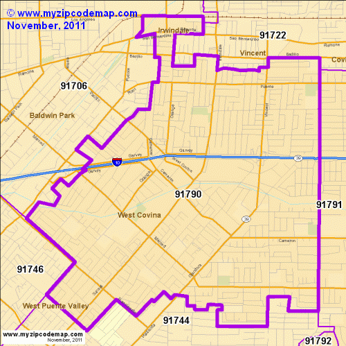 Zip Code Map of 91790 - Demographic profile, Residential, Housing Information etc.