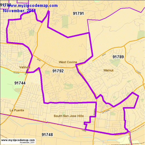 Zip Code Map of 91792 - Demographic profile, Residential, Housing Information etc.