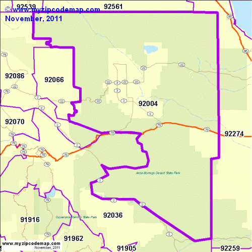 map of 92004