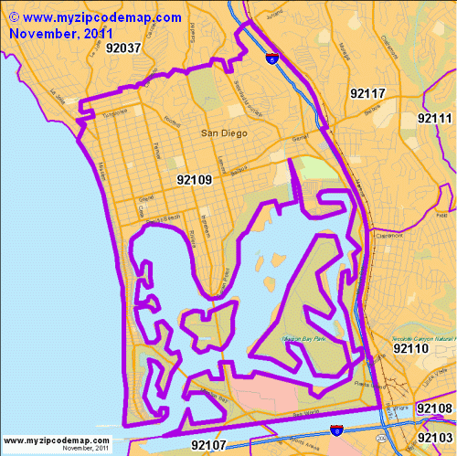map of 92109