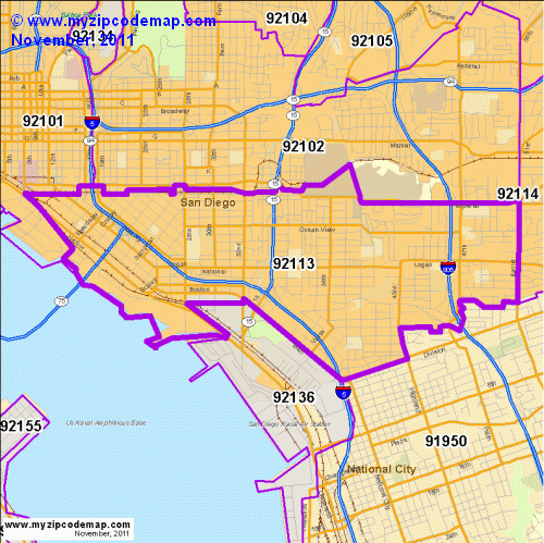 map of 92113