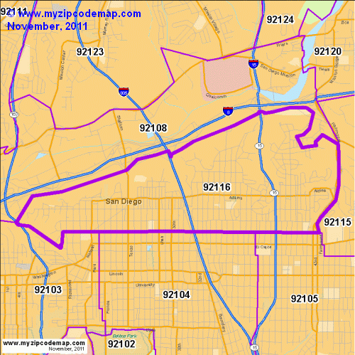 map of 92116