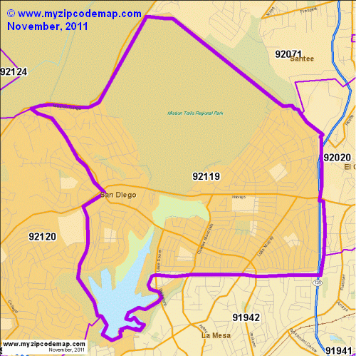 map of 92119