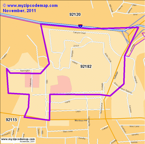 map of 92182