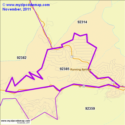 map of 92385