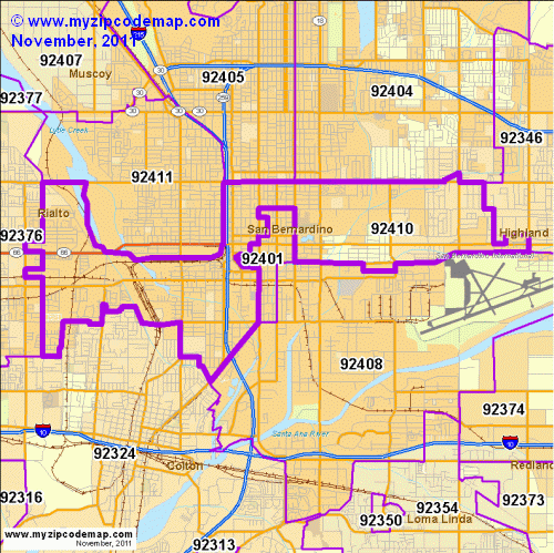 Zip Code Map of 92410 - Demographic profile, Residential, Housing Information etc.