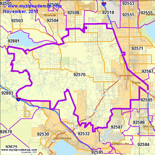 Zip Code Map of 92570 - Demographic profile, Residential, Housing ...
