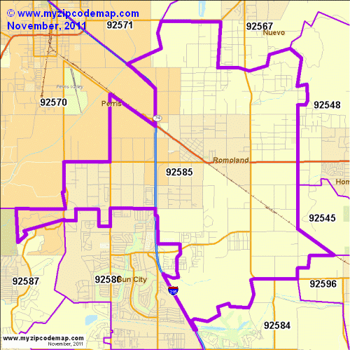 Zip Code Map Of 92585 Demographic Profile Residential Housing Free