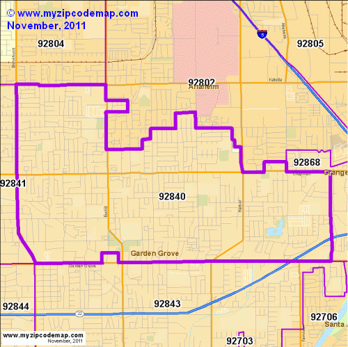 Zip Code Map of 92840 - Demographic profile, Residential, Housing ...