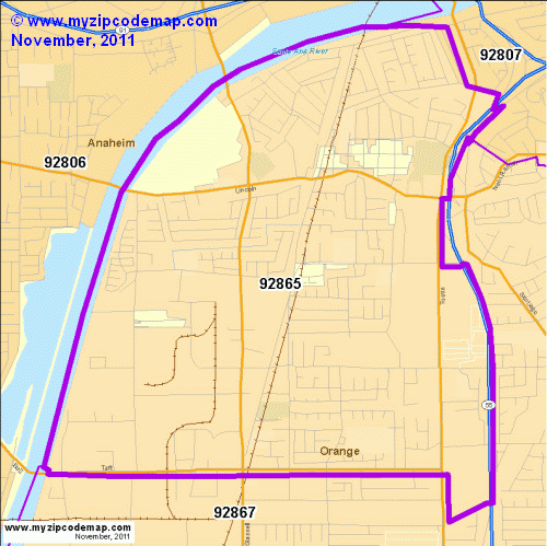 map of 92865