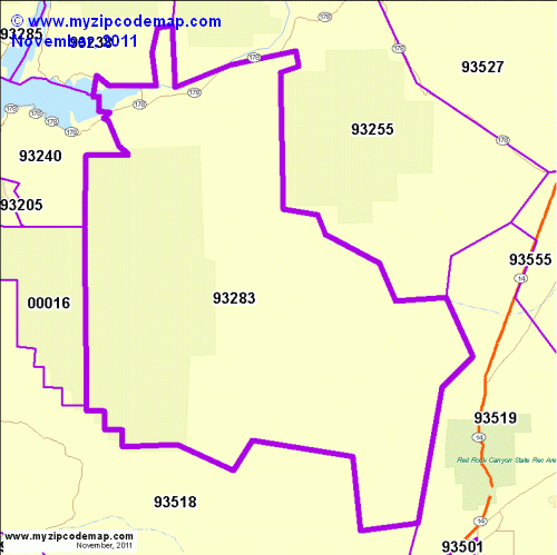 map of 93283
