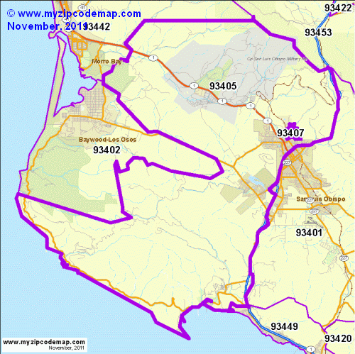 map of 93405