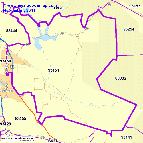 map of 93454