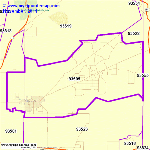 map of 93505