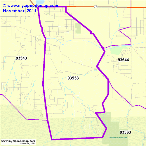 map of 93553
