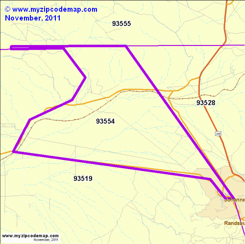 map of 93554