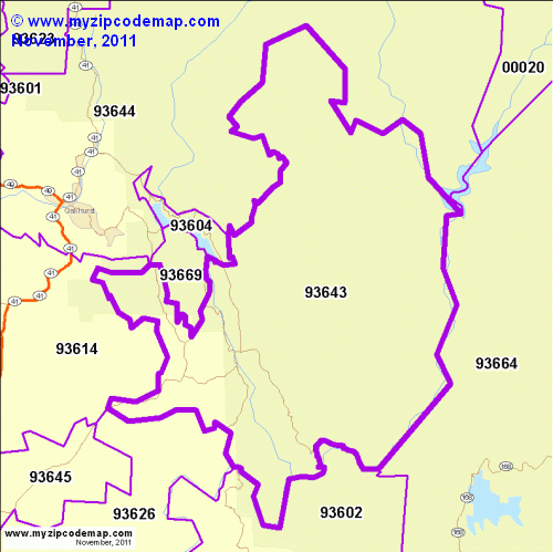 map of 93643
