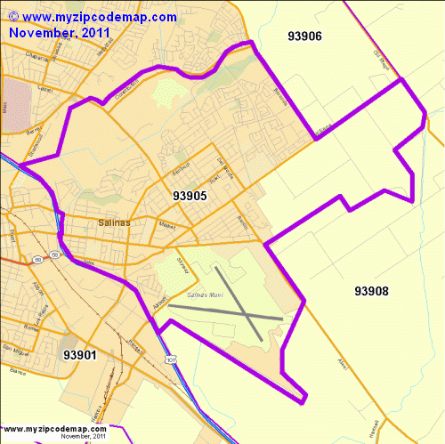map of 93905