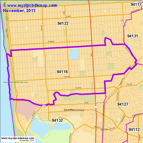 Zip Code Map of 94116 - Demographic profile, Residential, Housing Information etc.
