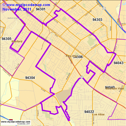Zip Code Map of 94306 - Demographic profile, Residential, Housing Information etc.