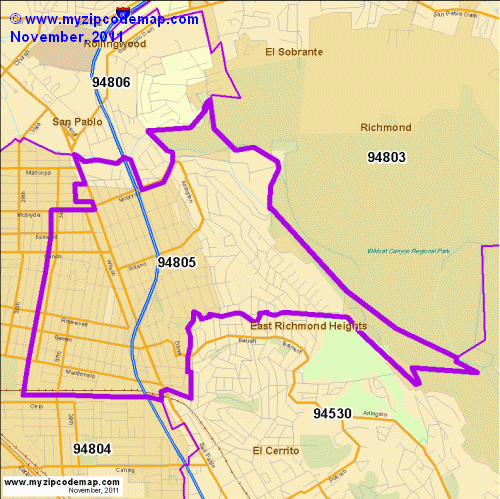 Richmond California Zip Code Map - United States Map